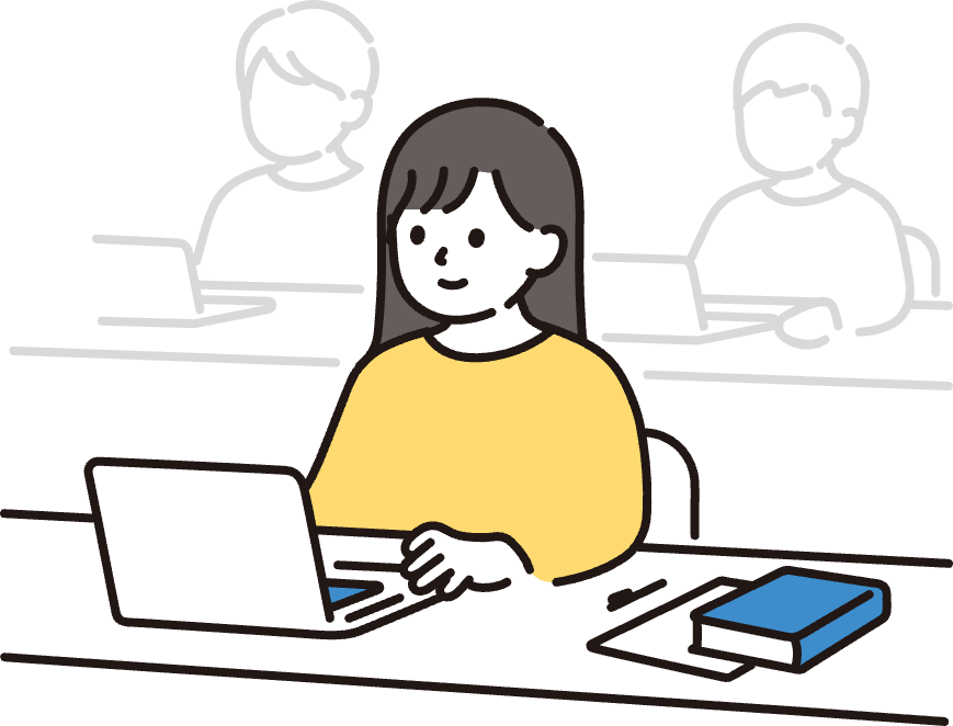 講義でノートを取る学生